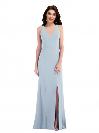 Criss Cross Cutout Back Maxi Prom Dress with Front Slit Australia