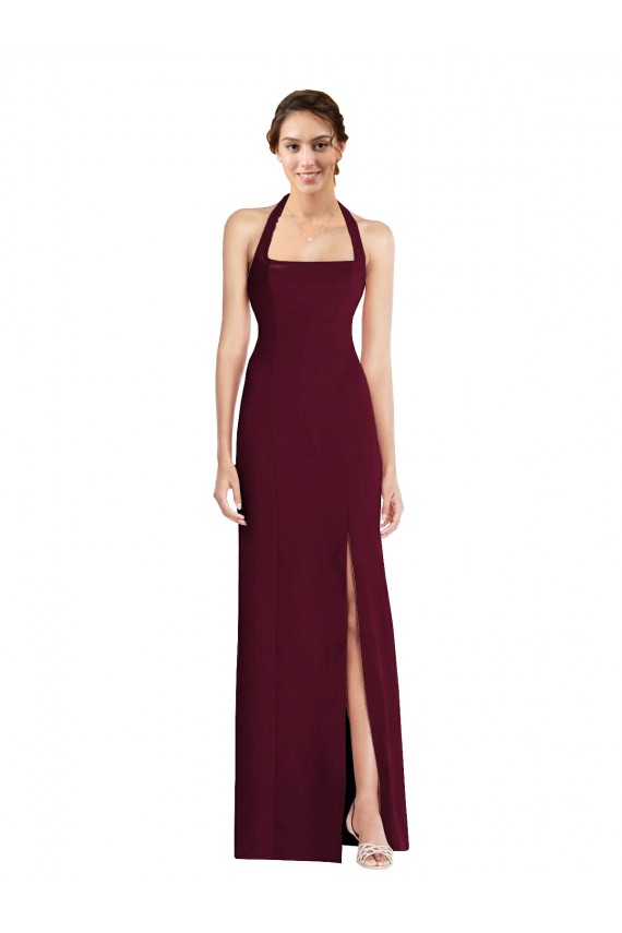 Tie Halter Open Back Trumpet Prom Dress Australia
