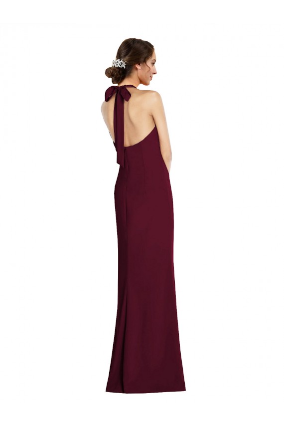 Tie Halter Open Back Trumpet Prom Dress Australia