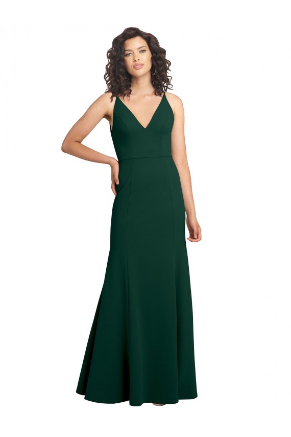 Form Fitting Stretch Crepe A-Line Prom Dress Australia
