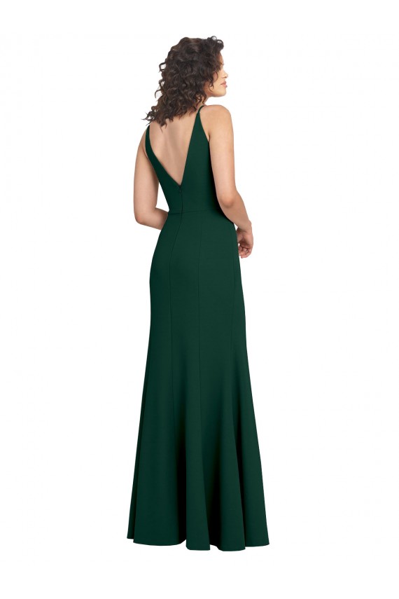 Form Fitting Stretch Crepe A-Line Prom Dress Australia