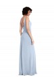 Slim Square Neck Fit and Flare Full Length Stretch Crepe Prom Dress Australia