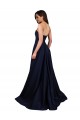 Sweetheart Neckline Low Back Long Crepe Prom Dress with High Leg Spit & Pockets Australia