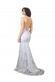 V-Neckline Backless Floral Patterned Sequin Formal Prom Dress Australia