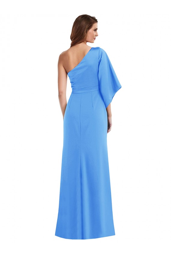 One Shoulder Bell Sleeves Trumpet Prom Dress Australia