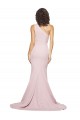 Long Sweep Train One Shoulder Crepe Prom Dress with Side Leg Split Australia