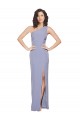 Floor Length One Shoulder Crepe Prom Dress with Pencil Skirt and Side Split Australia