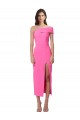 One Shoulder Neckline Short Midi Length Crepe Cocktail Prom Dress / Homecoming Dress Australia