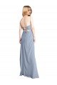 Straight Neckline Crepe Slip Prom Dress with Strappy Back Australia