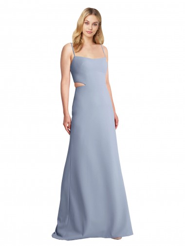 Feminine Scoop Neckline Long Crepe Slip Prom Dress  Australia