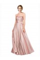Long Plated Strapless Sweetheat Stretch Satin Prom Dress Australia