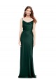 Fitted Cowl Neck Long Stretch Satin Slip Prom Dress with V-Back Australia