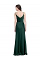 Fitted Cowl Neck Long Stretch Satin Slip Prom Dress with V-Back Australia