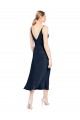 V-Neck Midi Length Short Stretch Satin Cocktail Prom Dress / Homecoming Dress V-Back Australia