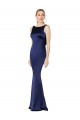 Sheath High Neck Stretch Satin Prom Dress Low Back Australia