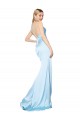 Double Straps V-Neck Sleeveless Stretch Satin Prom Dress with High Slit Australia