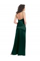 Long Slim Scoop Neck Stretch Satin Prom Dress with Open Back Australia