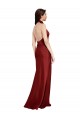 Backless Halter Long Stretch Satin Prom Dress Australia