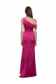 Off the Shoulder Short Sleeves Stretch Satin Prom Dress with Side Slit Australia