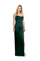 Scooped Strapless Neckline Stretech Satin Prom Dress with Side Slit Australia