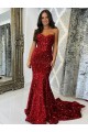 Sweetheart Sleeveless Long Court Train Velvet Sequin Prom Dress Australia