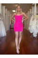 Spaghetti Straps Open Back Sleeveless Short Velvet Sequin Prom Dress Australia