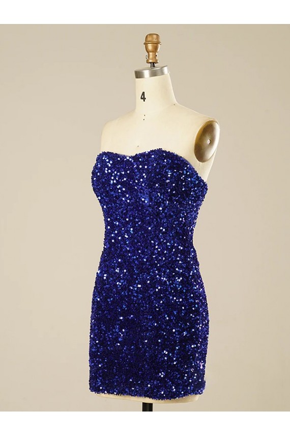 Short Sweetheart Velvet Sequin Prom Dress Australia