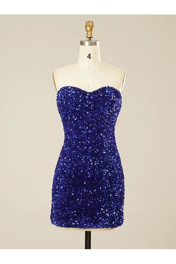 Short Sweetheart Velvet Sequin Prom Dress Australia
