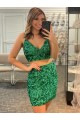 V-Neck Sleeveless Short Velvet Sequin Prom Cocktail Dress Australia