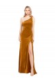 Sleek One Shoulder Long Velvet Prom Dress Australia