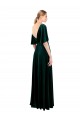 Deep V-Neck Flutter Sleeves Long Velvet Wrap Prom Dress Australia