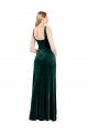 Square Neck Full Length Velvet Prom Dress with Side Slit Australia