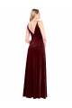 Faux Surplice Neckline Slim A-Line Long Velvet Prom Dress Australia