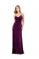 Draped Neckline Spaghetti Straps Velvet Prom Dress Australia