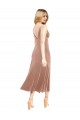 Midi Length Short V-Neck Velvet Cocktail Prom Dress / Homecoming Dress with Notched Neckline Australia