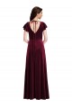 Flutter Sleeve Velvet Maxi Prom Dress with Pockets Australia