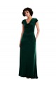 Cowl Neck Cap Sleeve Velvet Maxi Prom Dress with Pockets Australia