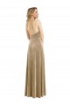 High Neck Halter Open Back Long Velvet Maxi Prom Dress with Pockets Australia
