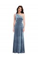 One Shoulder Draped Velvet Maxi Prom Dress Australia