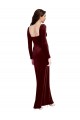 Sleek Square Neck Spaghetti Straps Velvet Prom Dress with Side Slit Australia
