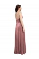 Low Scoop Back Long V-Neck Velvet Slip Prom Dress Australia