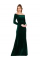 Off the Shoulder Long Sleeves Stretch Velvet Prom Dress Australia