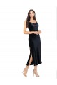 Midi Length Velvet Cocktail Prom Dress / Homecoming Dress with Cowl Neck and Spaghetti Straps Australia