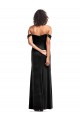 Off the Shoulder Drapped Sleeves Stretch Velvet Prom Dress Australia