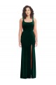 Square Neck Long Velvet Maxi Prom Dress Australia