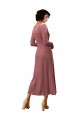 Long Sleeve Velvet Faux Wrap Midi Length Prom Dress Australia