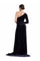 One Sleeve Long Velvet Prom Dress with Thigh High Split Australia