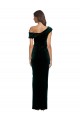 Long Asymmetric Neckline Ruched Velvet Prom Dress Australia
